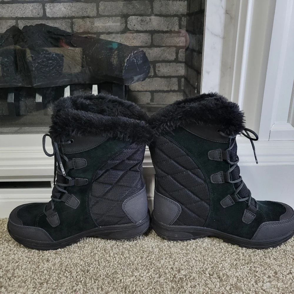 Columbia Women's Ice Maiden II Black Waterproof Snow Boots, Size 5